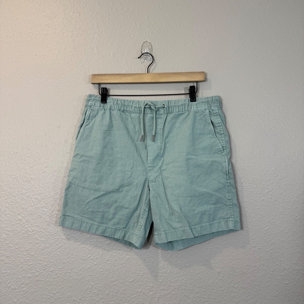 American Eagle Men's Size M Green Linen Blend Flex Lived In Shorts